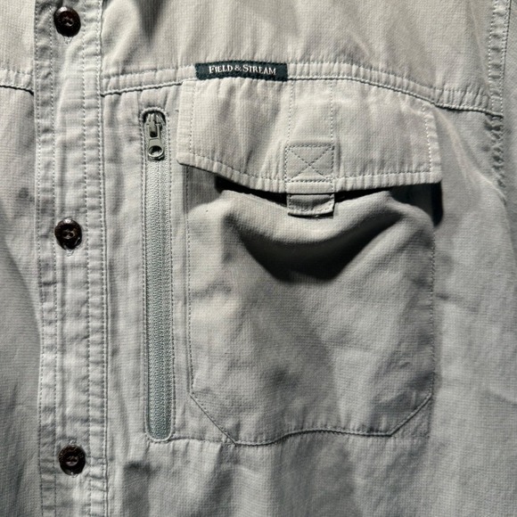 Field & Stream Mens XXL Button Up Short Sleeve Fishing Shirt Gray - Picture 3 of 5